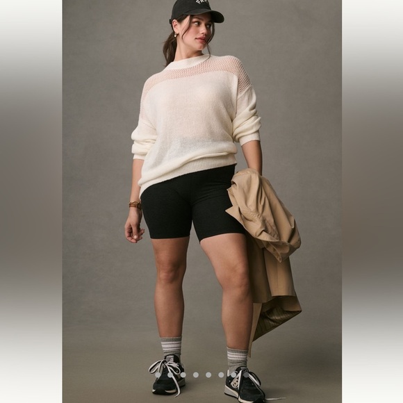 NWT new Anthropologie 3X plus caballero sheer pullover sweater white ivory - Picture 13 of 15